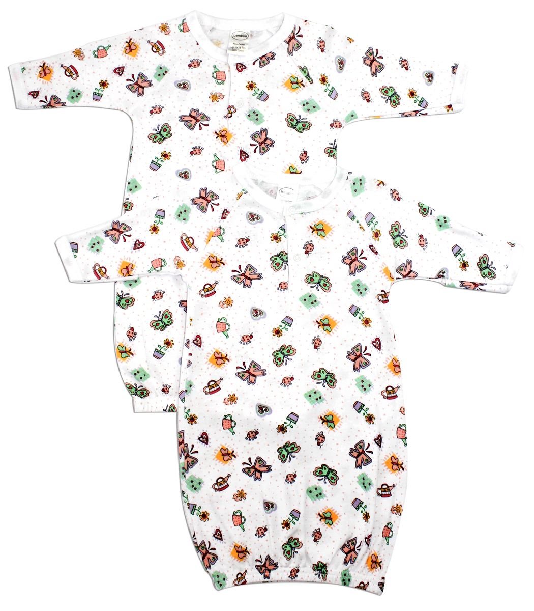 Girls Print Infant Gowns - 2 Pack