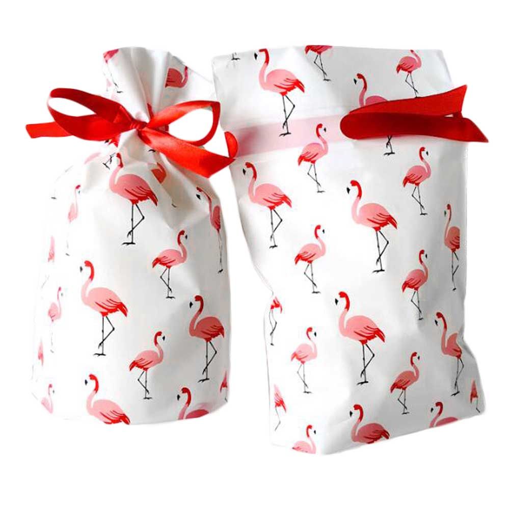 20 Pcs Pink Flamingo Drawstring Bag Gift Wrapping